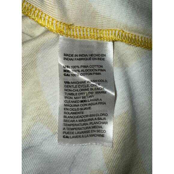 Chico's Pima Everyday Floral Print Tee Yellow Short Sleeved Top Casual SZ 3 XL - Picture 5 of 6